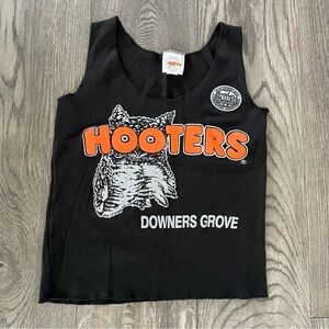 Hooters Black Tank Top with Orange Logo
